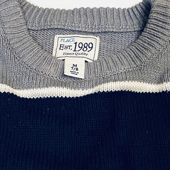 🌟HP🌟Classic Navy & Gray Pullover Striped Sweater - Picture 2 of 7